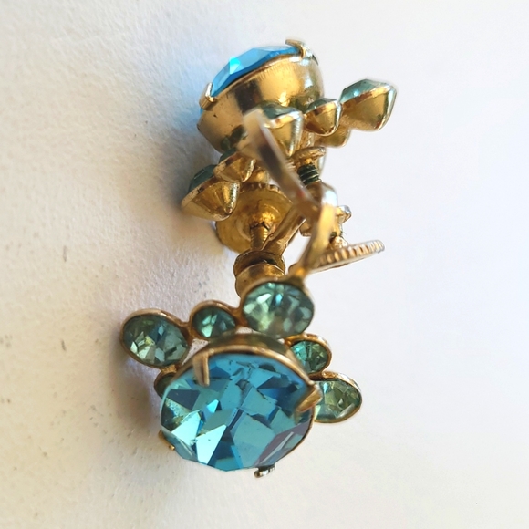 Vintage Ocean blue earrings - Picture 3 of 5